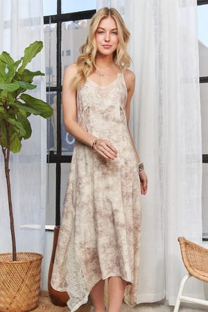 ADORA Printed Spaghetti Strap Midi Dress - WAHUP