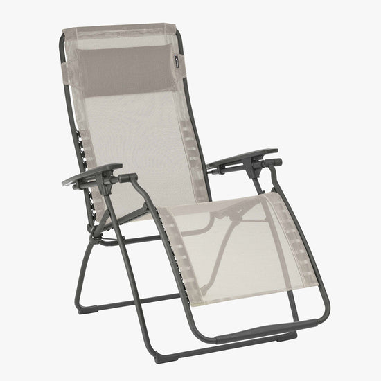 reclining chair tubing comfort taupe LAFUMA futura air black | MOBILIER