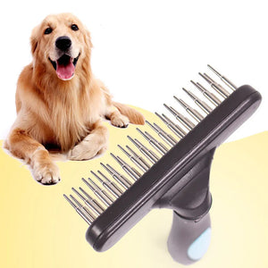 Dog Rake Deshedding Dematting Brush Comb Undercoat Rake for Dogs Cats Short Long Hair Pet Brushes Shedding with Double Row Pins - ShopDoggieworks