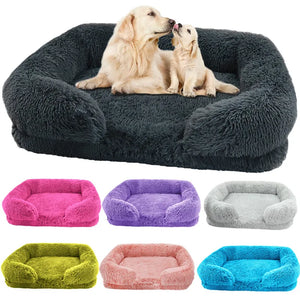Winter Rectangular Large Dog Beds Washable Plush Fluffy Dog Cat Bed Mat Pet Cushion Big Medium Kennel House camas para perro - ShopDoggieworks