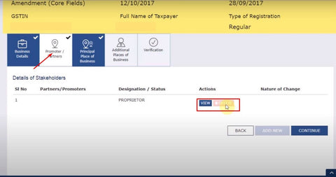 GST Amendment Process - Promotors Amendment