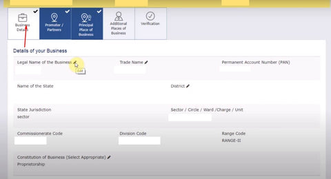 GST Amendment Process - Business Details Amendment