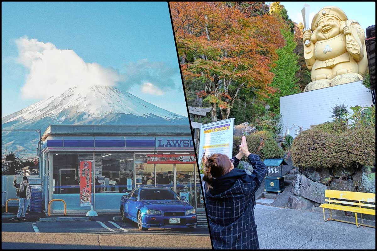 Perfect Shift at Mt.fuji and Japanese shrine