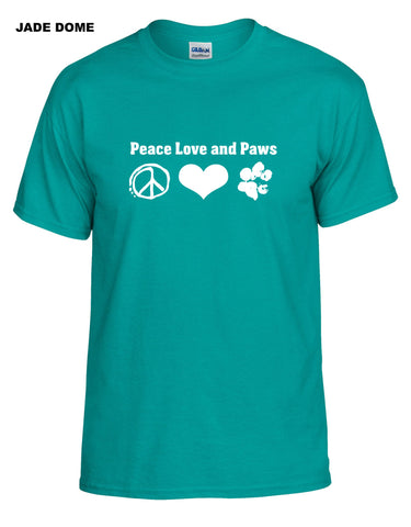 Peace Love and Paws Short Sleeve Shirt - Crewneck
