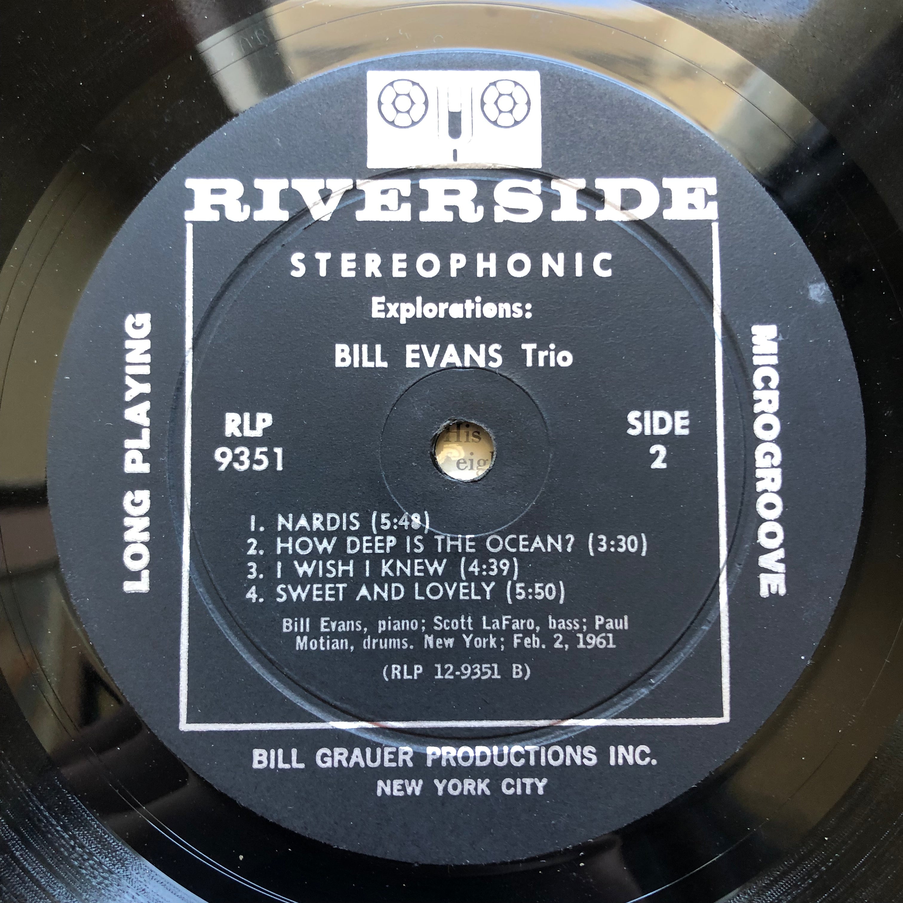 Bill Evans Trio - Explorations 1960 Riverside 1st Stereo Press