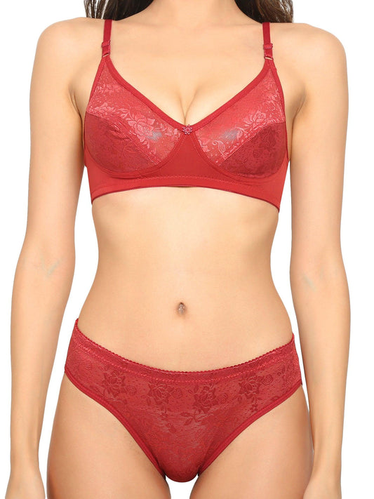 Red color Net Bra