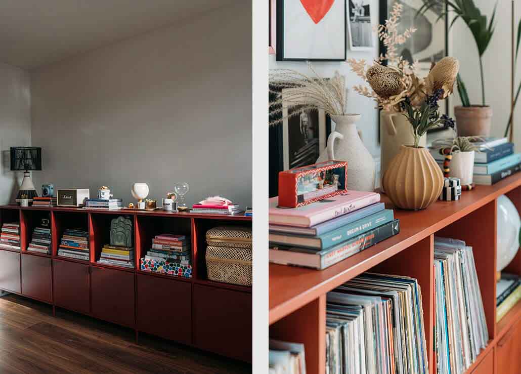 Images of records in Emma Jane Palin's home