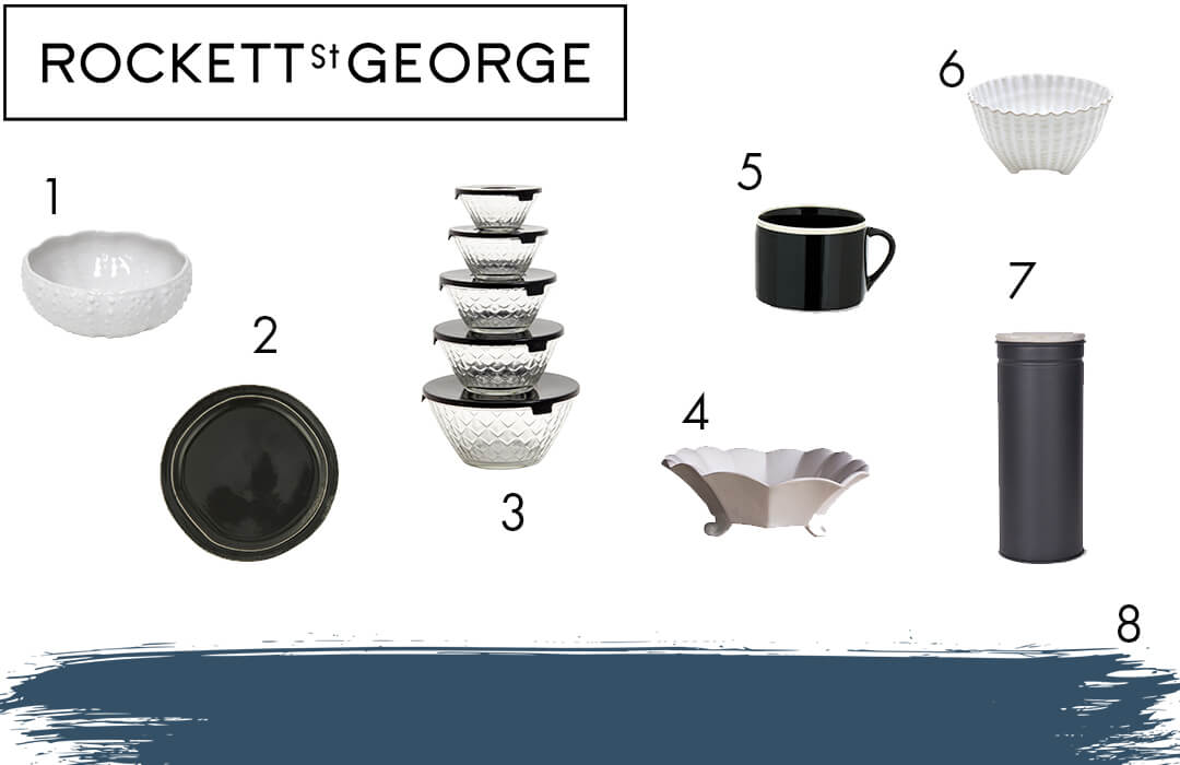 get the look image featuring plates, bowls and coffee mugs