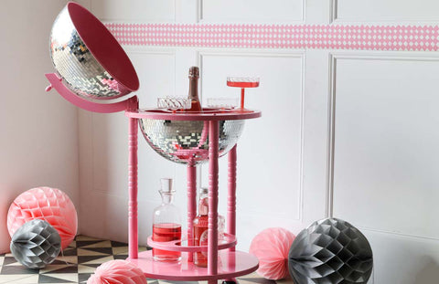 pink disco ball drinks trolley