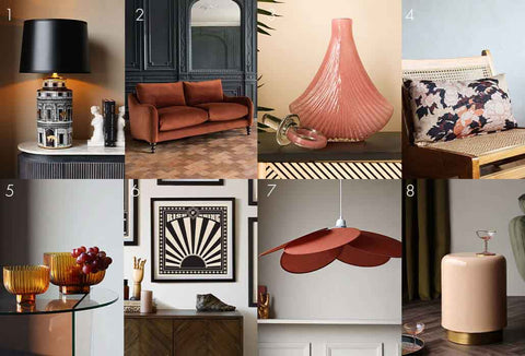 A grid of eight product images in beautiful earthy tones.