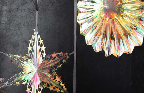 iridescent hanging decorations