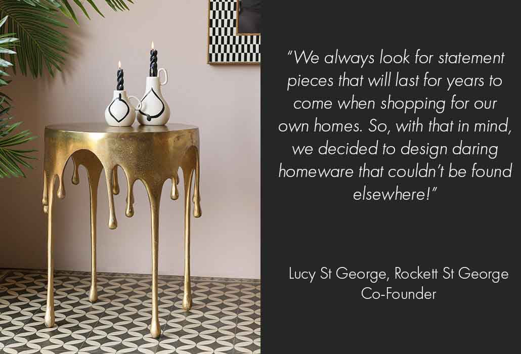 lucy quote - gold drip table