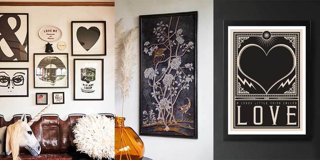 lifestyle images of uplifting artwork and gallery wall ideas