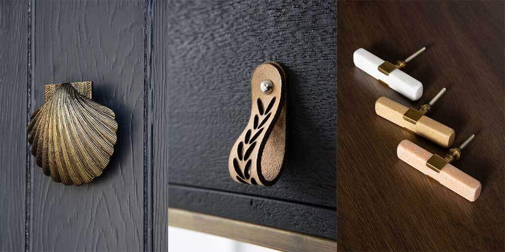lifestyle images of door handles and door knockers for home decor ideas