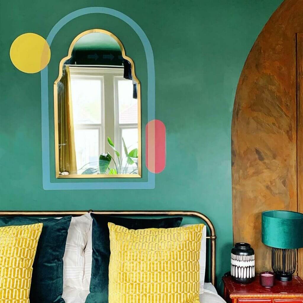 Mirror with decorative paint ideas