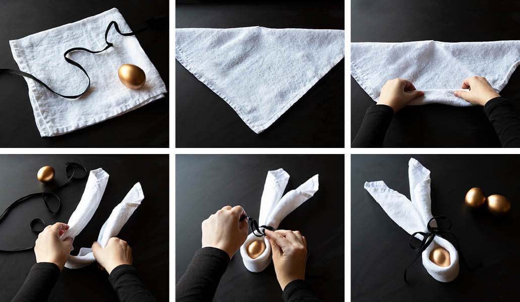 folding your napkin to look like bunny ears