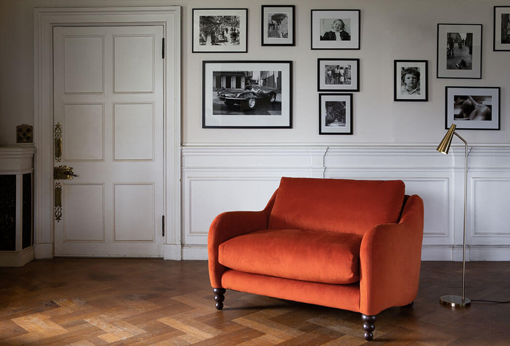 Beautiful-Loveseat-Burnt-Orange-Velvet