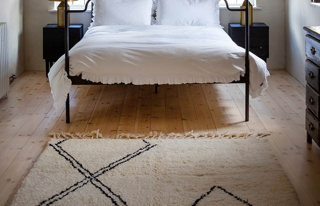 soft moroccan berber rug in the bedroom