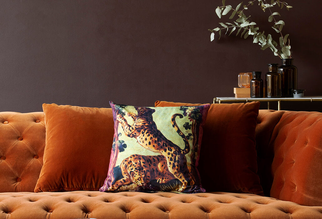 orange velvet chesterfield sofa