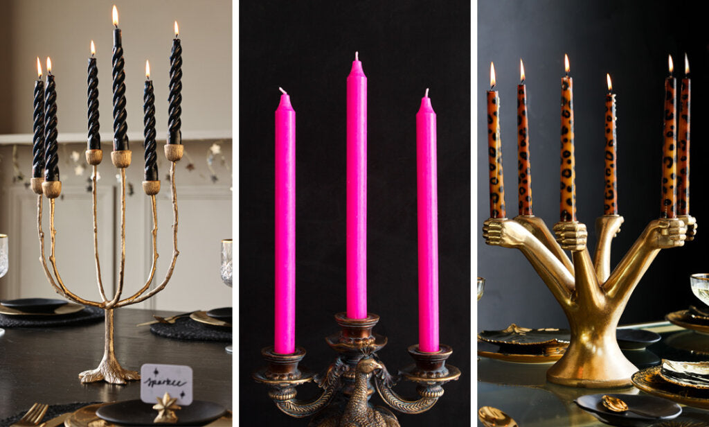 image of candelabras and quirky dinner candles