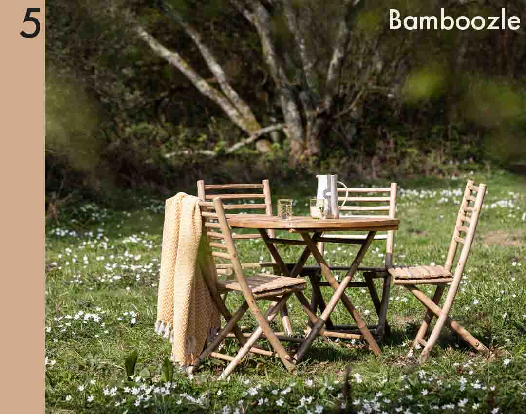 image of Bamboo Garden Table & Chair Set