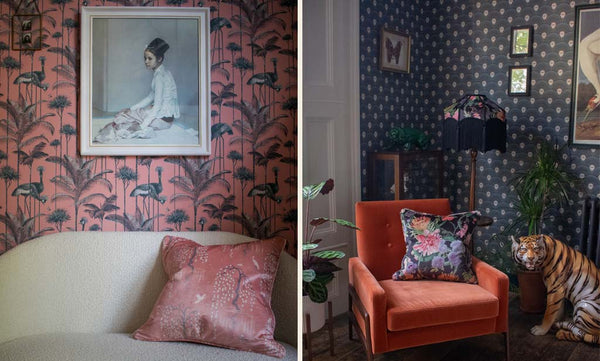 Images of Divine Savages wallpaper in the home of founders Jamie & Tom