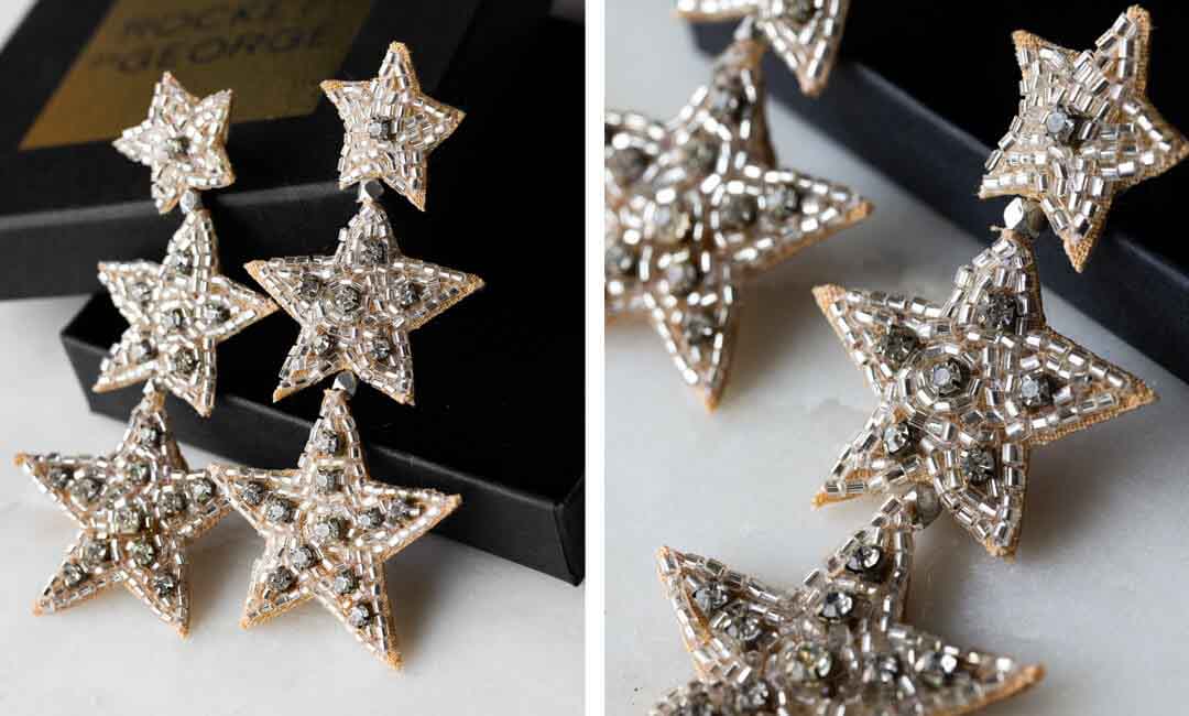 images of sparkly stud earrings with stars