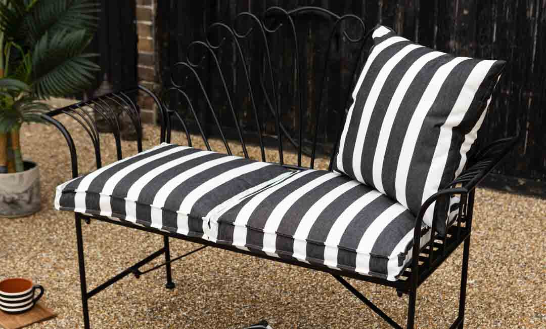 image of black & white outdoor cushions