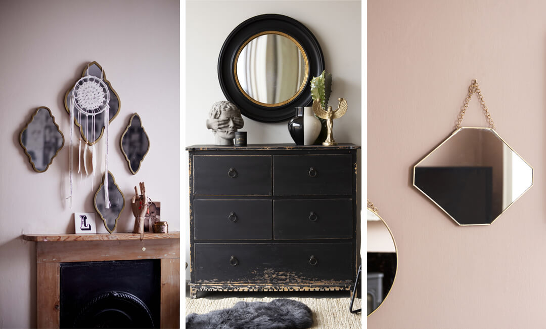 lifestyle image of bedroom wall mirrors
