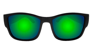 Rubber Framed Polarized Sunglasses (RB-4381AG) - Green Mirror