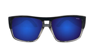 Blue Mirrored Aviator Sunglasses with Polarized Lenses