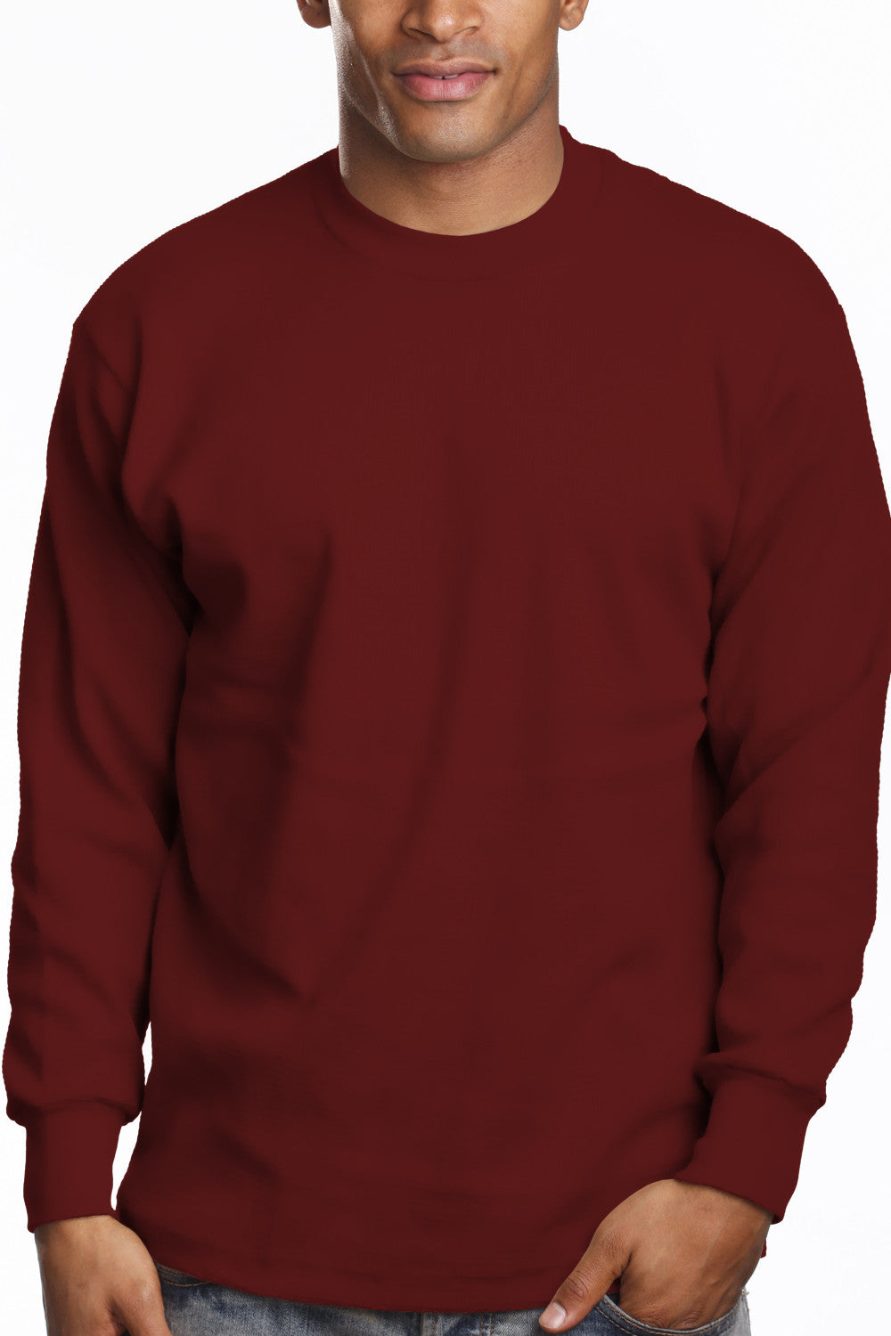 burgundy long sleeve t shirt