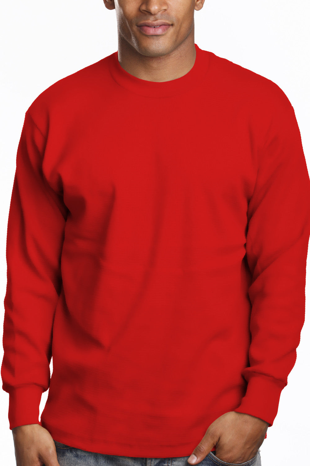 red mens long sleeve shirt