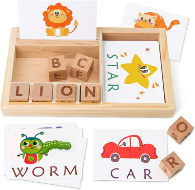 Montessori Toy Wooden Sorting Cup&Fishing Game 3-in-1 Colors Shapes Sorting  Matching Letter Game Learning Toys for Toddlers 1-3 Year Old