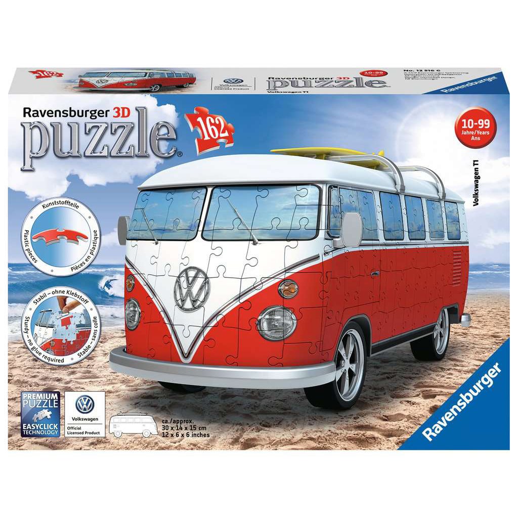Ravensburger 3D VW Bus T1 Campervan 162 Piece Puzzle | 3D