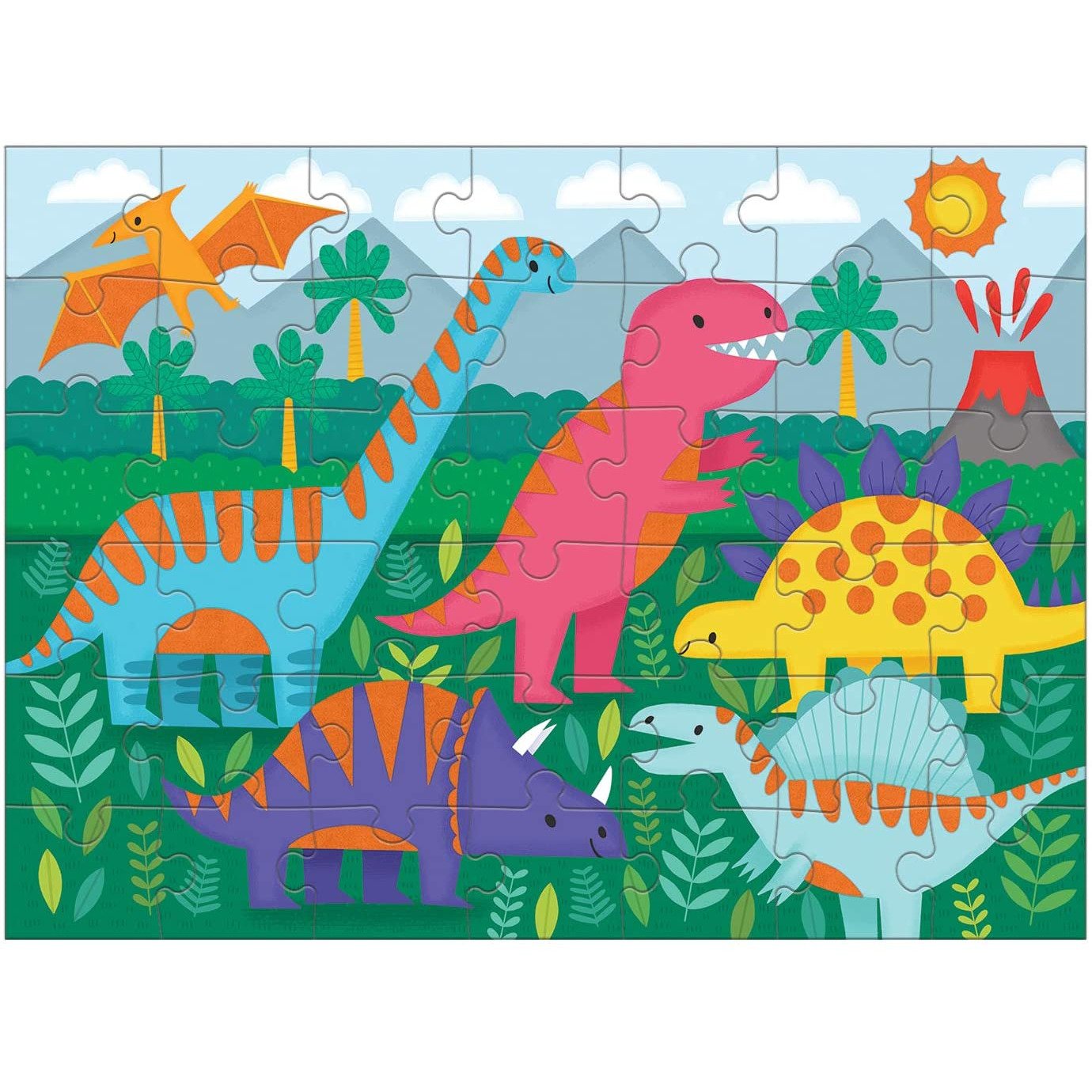 Mudpuppy Dinosaurs Fuzzy Puzzle | Beginner Puzzles