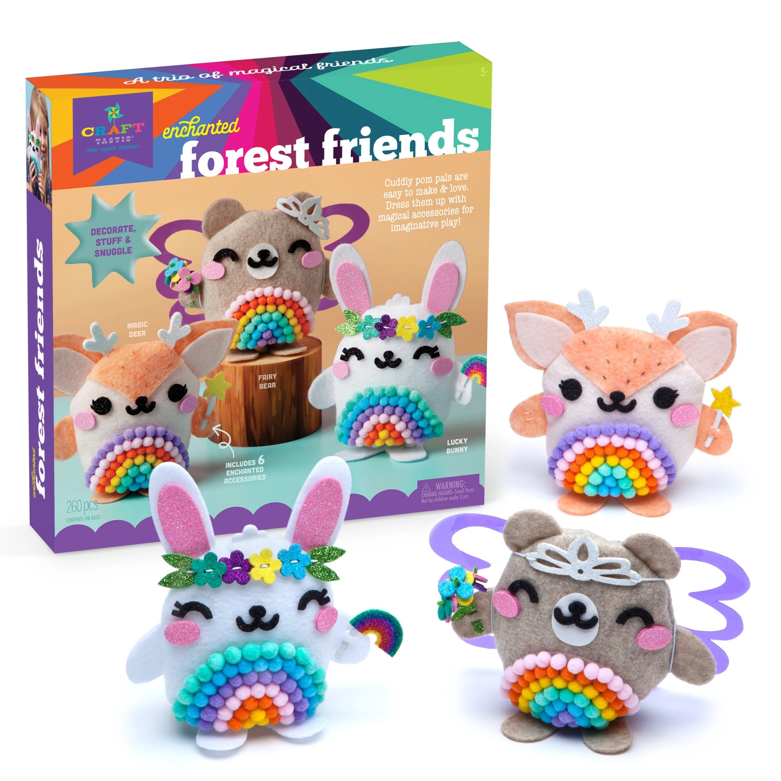 Craft Tastic Enchanted Forest Friends Pom Animals Kit Craft Kits