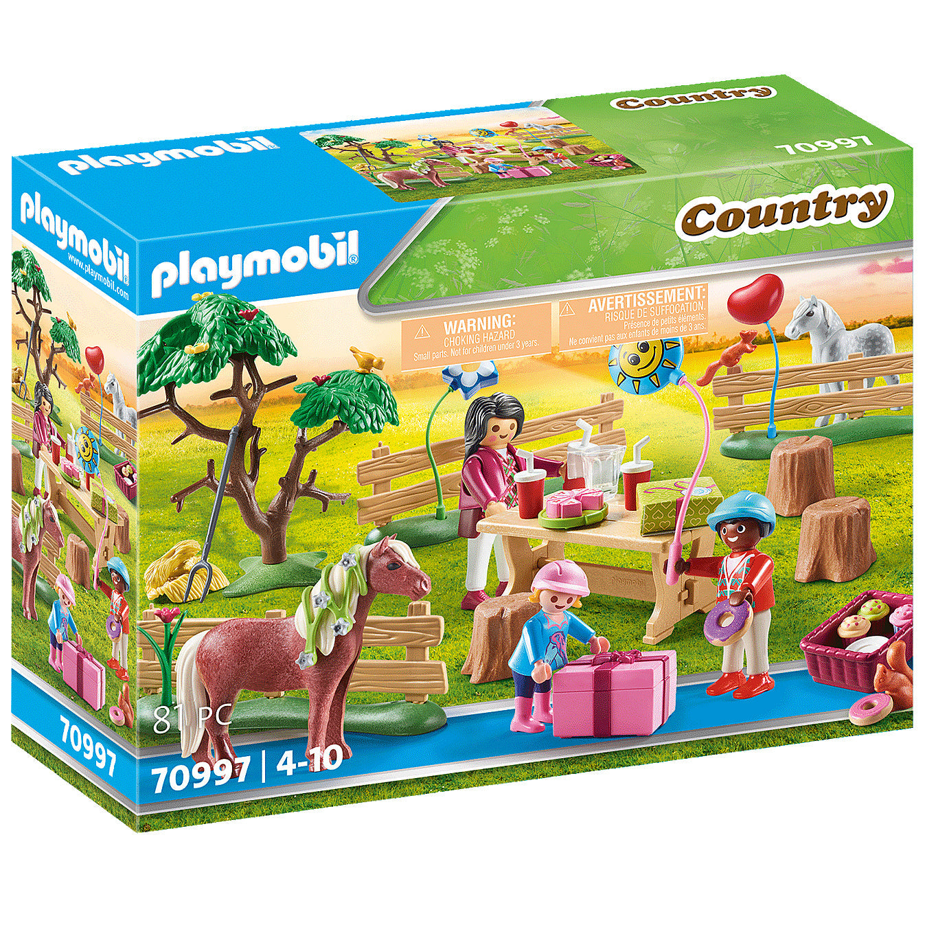 Agnes Gray Blueprint bue Playmobil 70997 Pony Farm Birthday Party | Playscapes