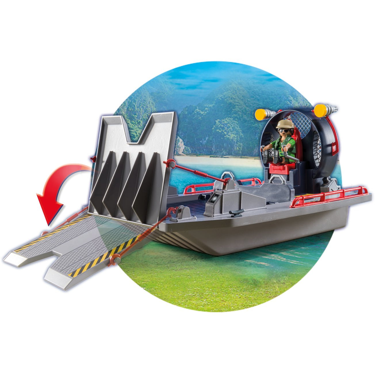 playmobil enemy airboat with raptor