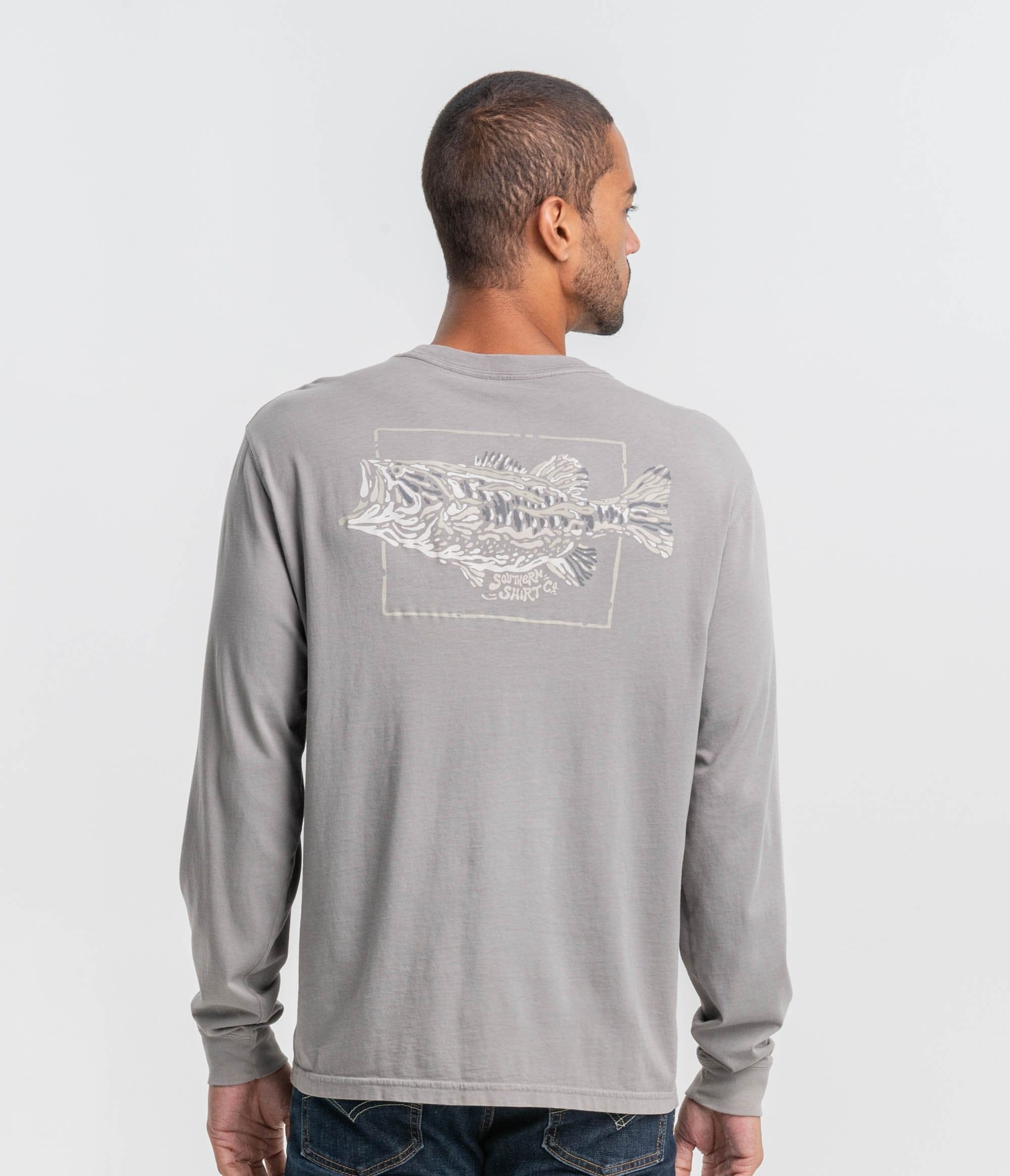 Bassquatch Tee LS - Frost Gray | Southern Shirt