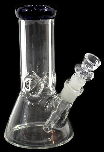 8" Glass On Glass Etched Design Beaker Water Pipe – 4aceswholesale