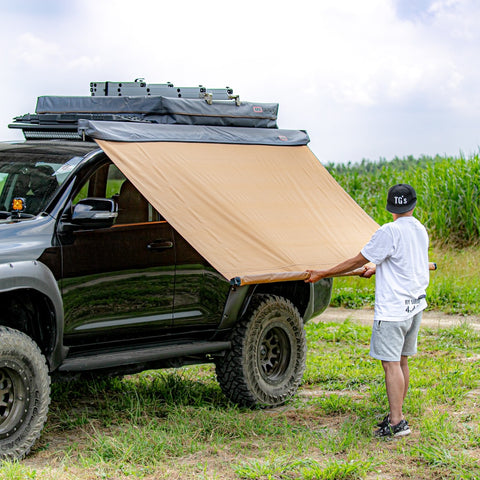 オーニング  2mx2.5m 汎用　ソフトケース　キャンプ用クルマ旅　正規輸入品jeeploverオーニング