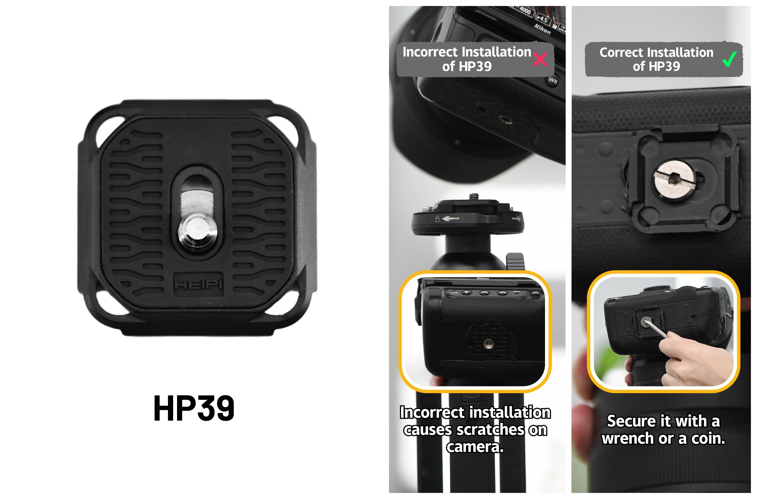 HEIPI HP39 arca-swiss quick release camera plate