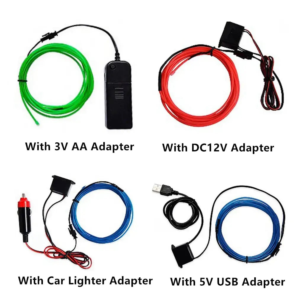 Picture of the 4 different color options for the LED strips.
