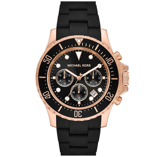 Men's Everest Chronograph Chocolate Leather Strap Watch 45mm