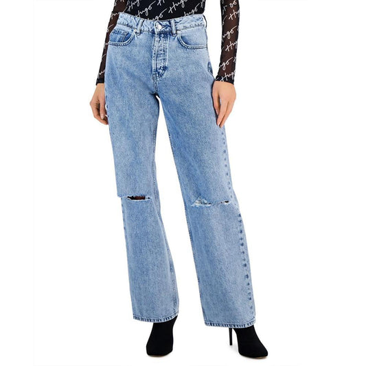 High-waisted jeans in blue super-stretch denim