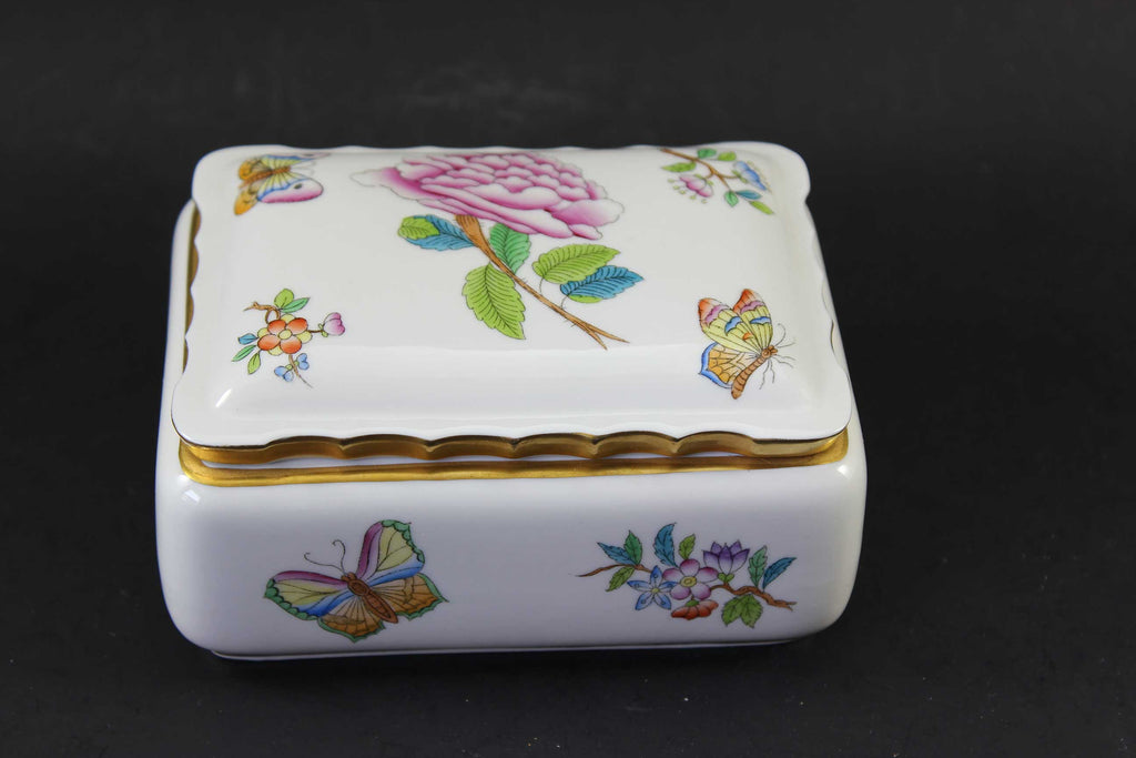 Herend Hungary, Queen Victoria Trinket Box and Pin Dish – With A Past
