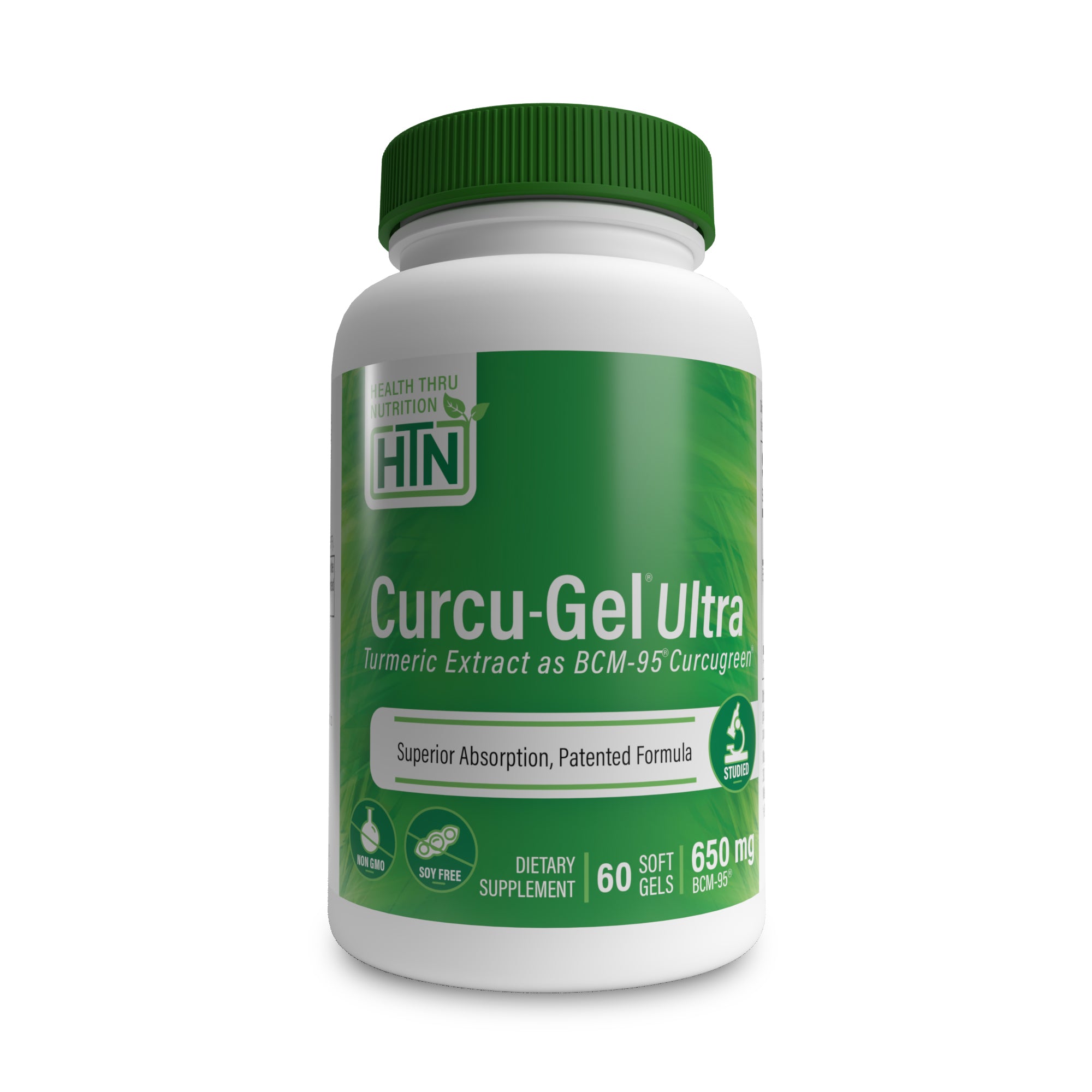 Curcu-Gel® Ultra 650mg BCM-95® Curcugreen® Turmeric Extract - Health Thru Nutrition product image