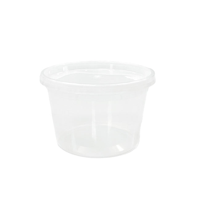 16 oz Round Deli Food/Soup Storage Containers w/ Lids Microwavable Clear  Plastic