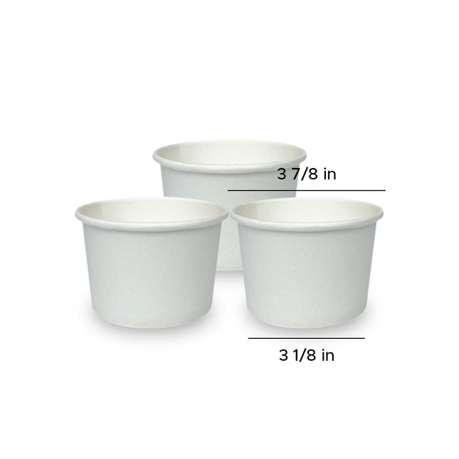 White Paper Frozen Yogurt / Ice Cream Bowl 12 oz